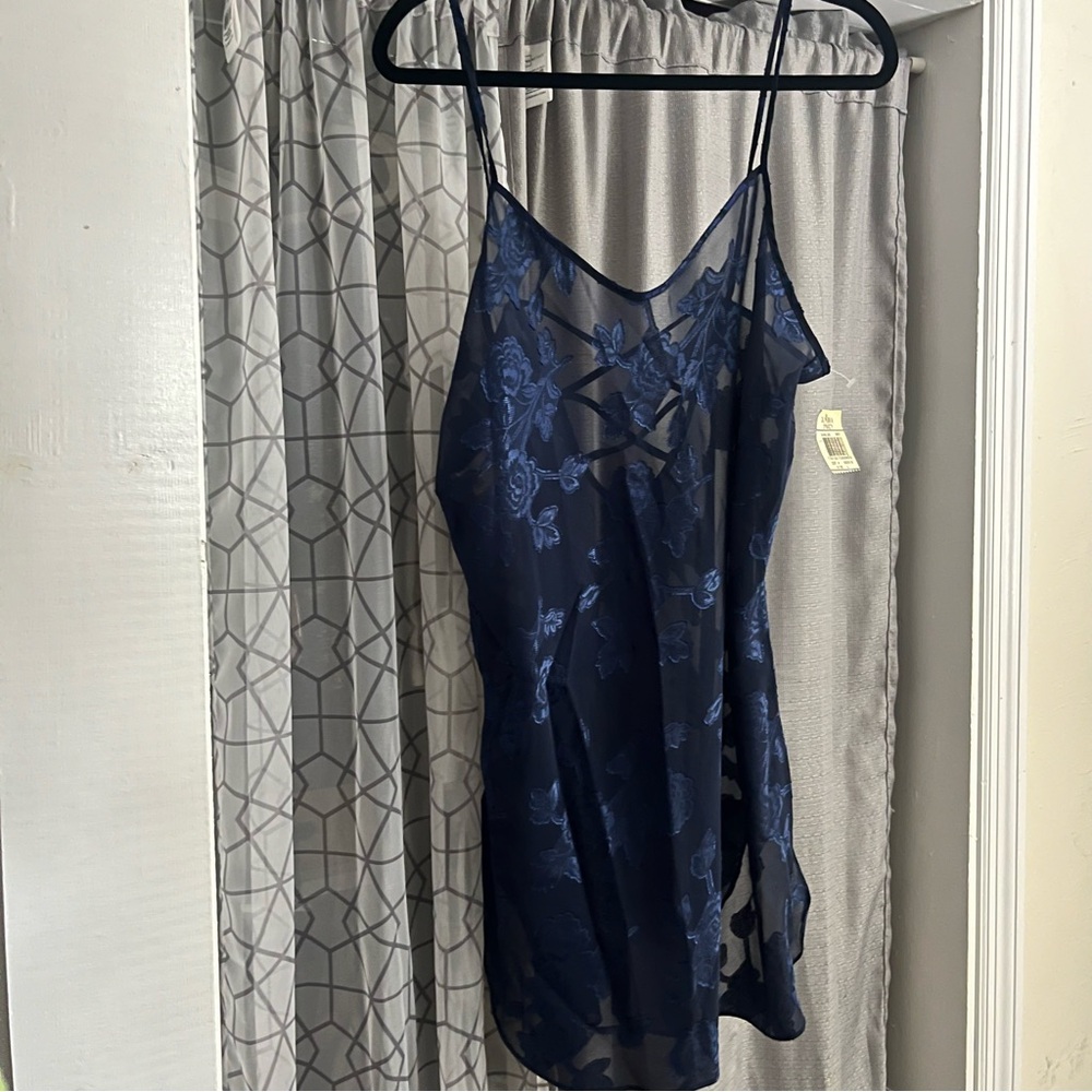 NWT Vintage Floral Sheer Slip Dress L California Dynasty